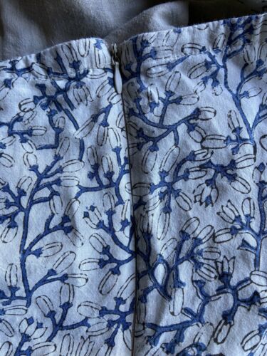 VTG Fabindia Block Print Skirt BOHO Lightweight Gauze Hippie Side Zip Long L - Fresh Stock Dated February 2026