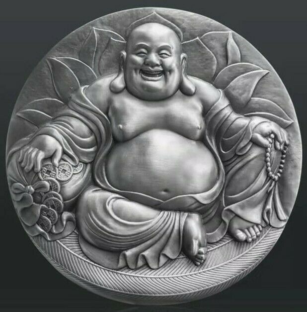 NGC PF70 Antiqued 2019 China 80mm Silver (around 436g) Medal - Maitreya - 弥勒佛 - Fresh Stock Dated February 2026