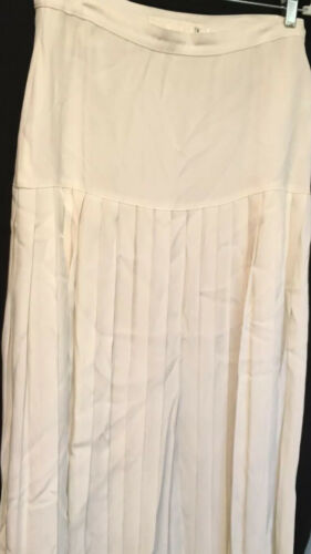 Vtg Escada Ivory Pleated Maxi Skirt Womens 42 US L Accordion Acetate W Germany - Fresh Stock Dated February 2026