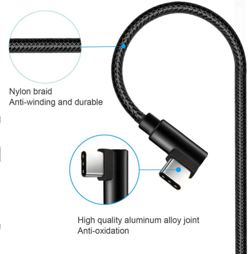 3 Pack aceyoon 1ft USB C 90 Degree Cable Braided Right Angle USB C 30cm L Type c - Fresh Stock Dated February 2026