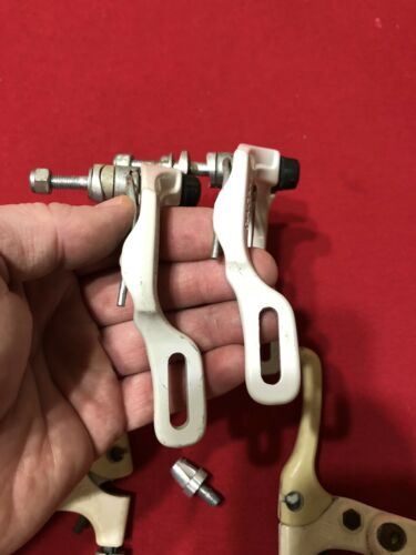 DIA COMPE BULLDOG WHITE BRAKE CALIPERS LEVERS OFF A 1993 DYNO AIR OLD SCHOOL BMX - Fresh Stock Dated December 2025