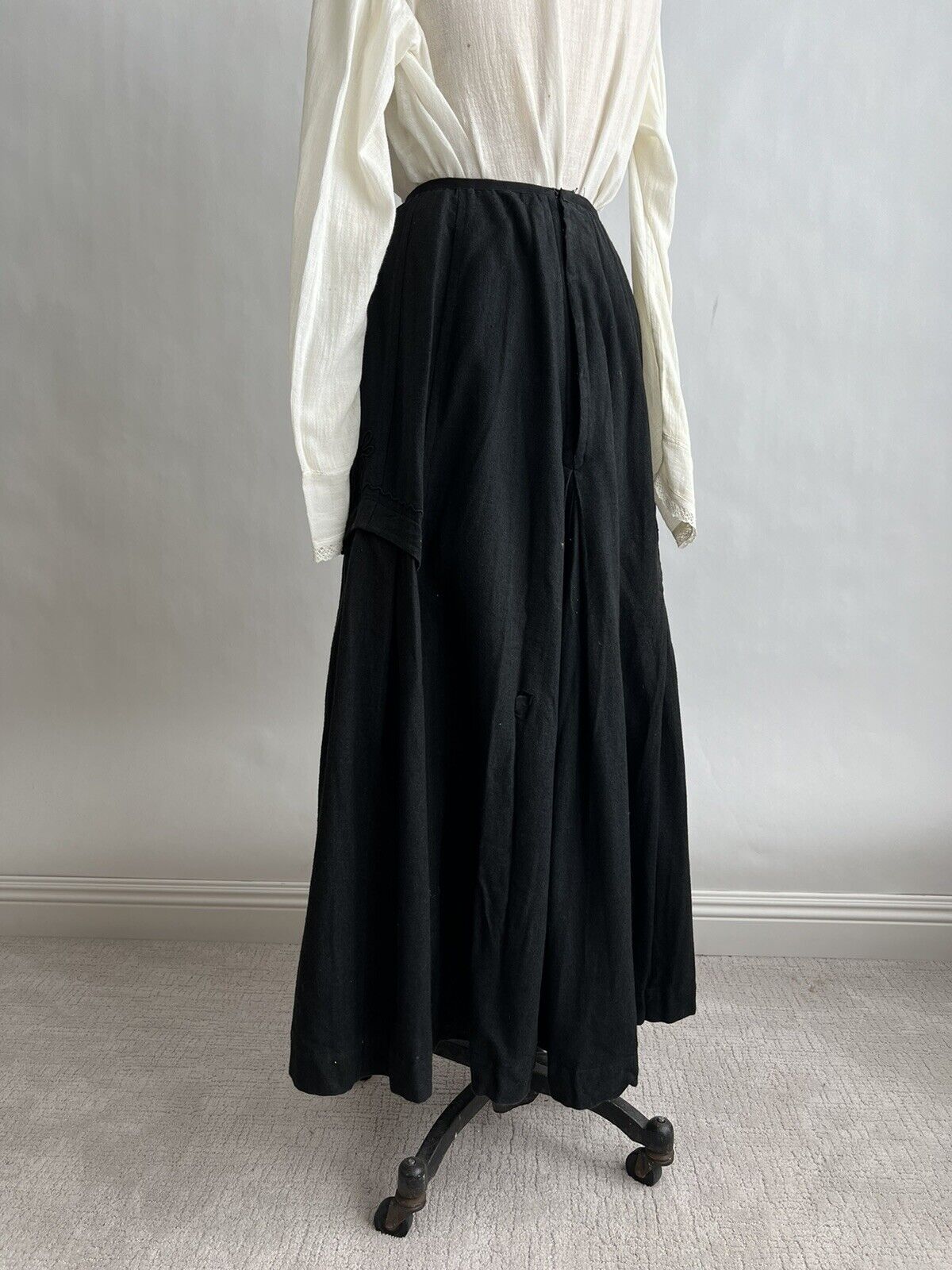 Unique Vintage Antique Early 1900s Cotton Flannel Embroidered Skirt XS S - Fresh Stock Dated March 2026