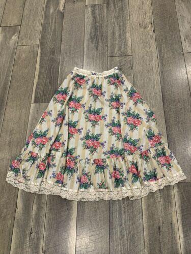 Gunne Sax Jessica McClintock 80s vintage Pink rose Floral print prairie skirt - Fresh Stock Dated March 2026