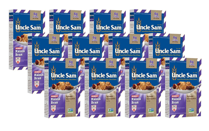 Uncle Sam Skinner'S Raisin Bran Cereal High Fiber Whole Grain Non-Gmo Project - Fresh Stock Dated December 2025