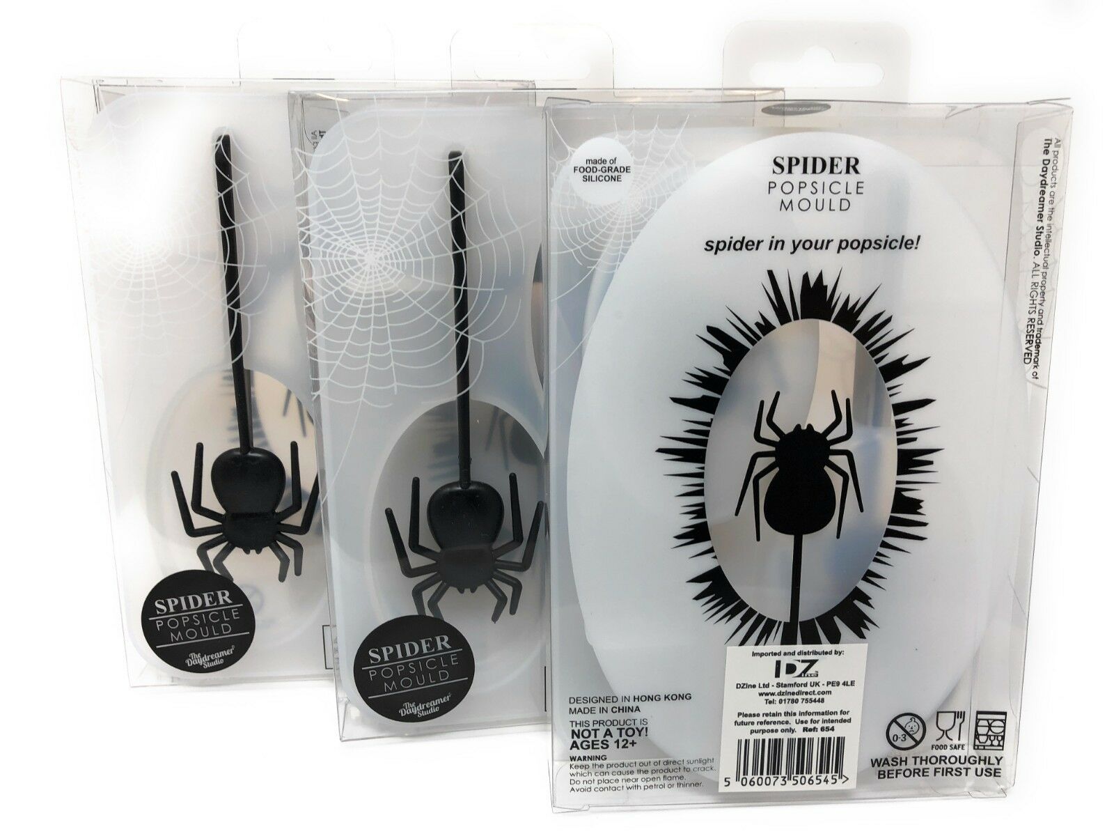 Halloween Spider Ice Lolly Pop Mould Popsicle Fun Novelty Kitchen TRIPLE PACK - Fresh Stock Dated December 2025