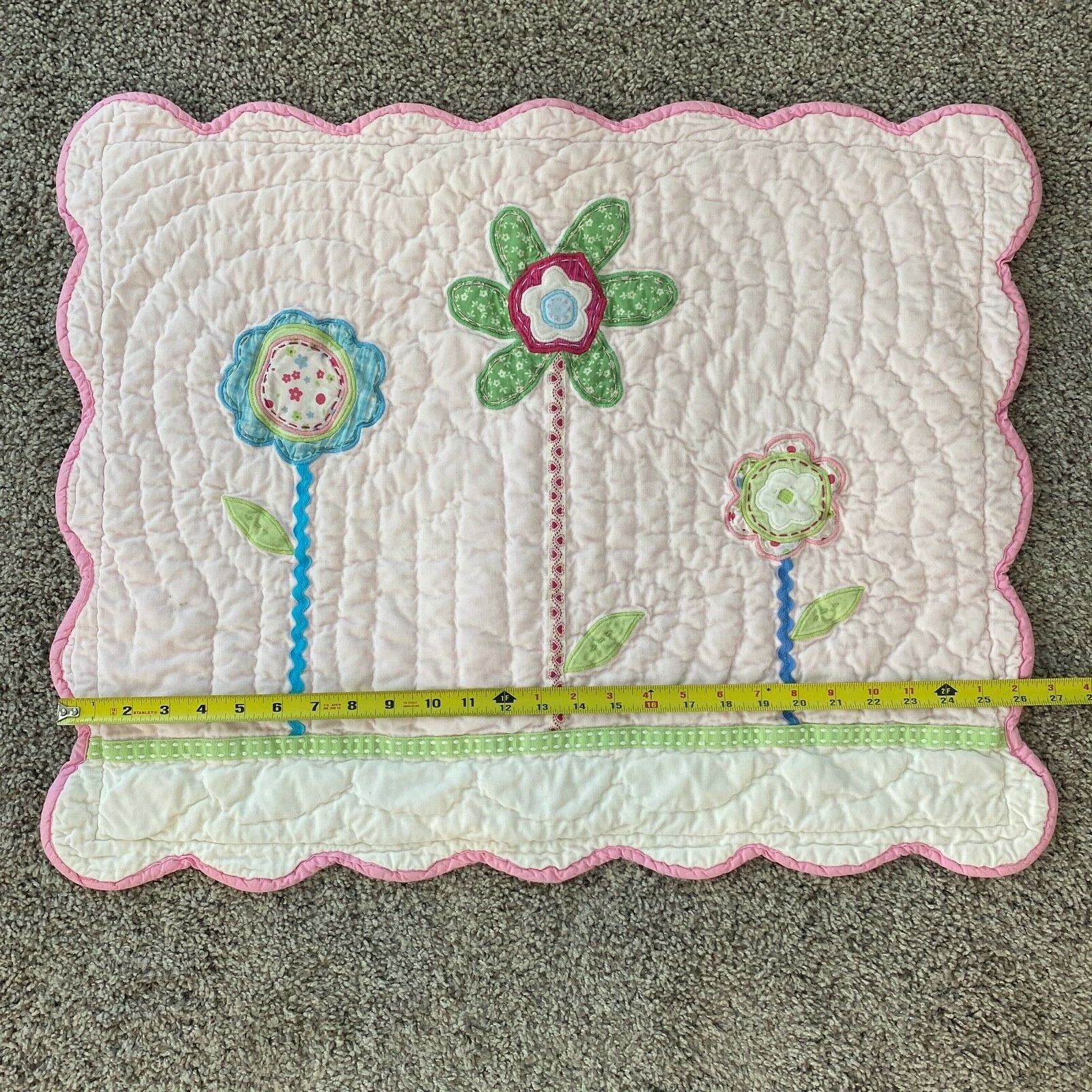 Pottery Barn Kids Girls STANDARD Quilted Pink Floral Pillow Sham - Fresh Stock Dated February 2026