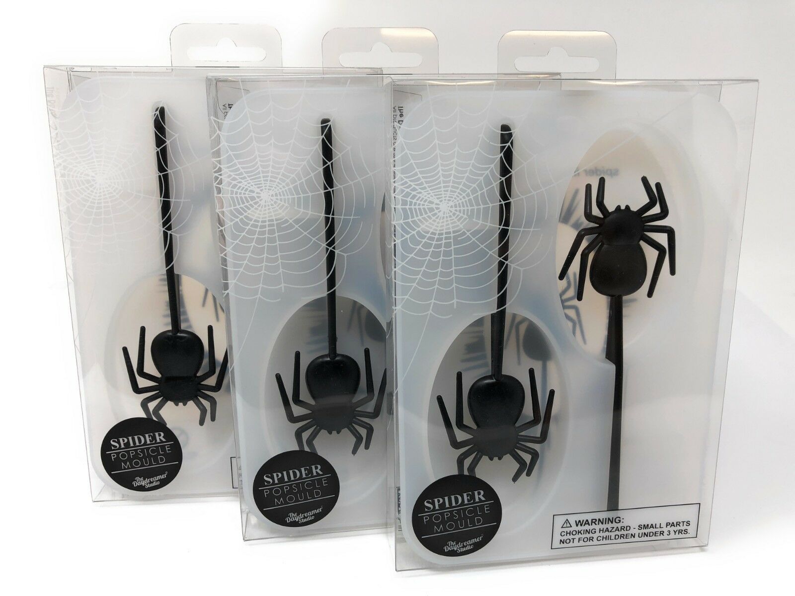 Halloween Spider Ice Lolly Pop Mould Popsicle Fun Novelty Kitchen TRIPLE PACK - Fresh Stock Dated December 2025