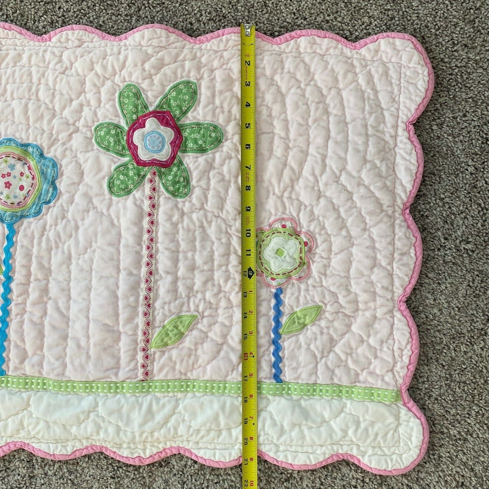 Pottery Barn Kids Girls STANDARD Quilted Pink Floral Pillow Sham - Fresh Stock Dated February 2026