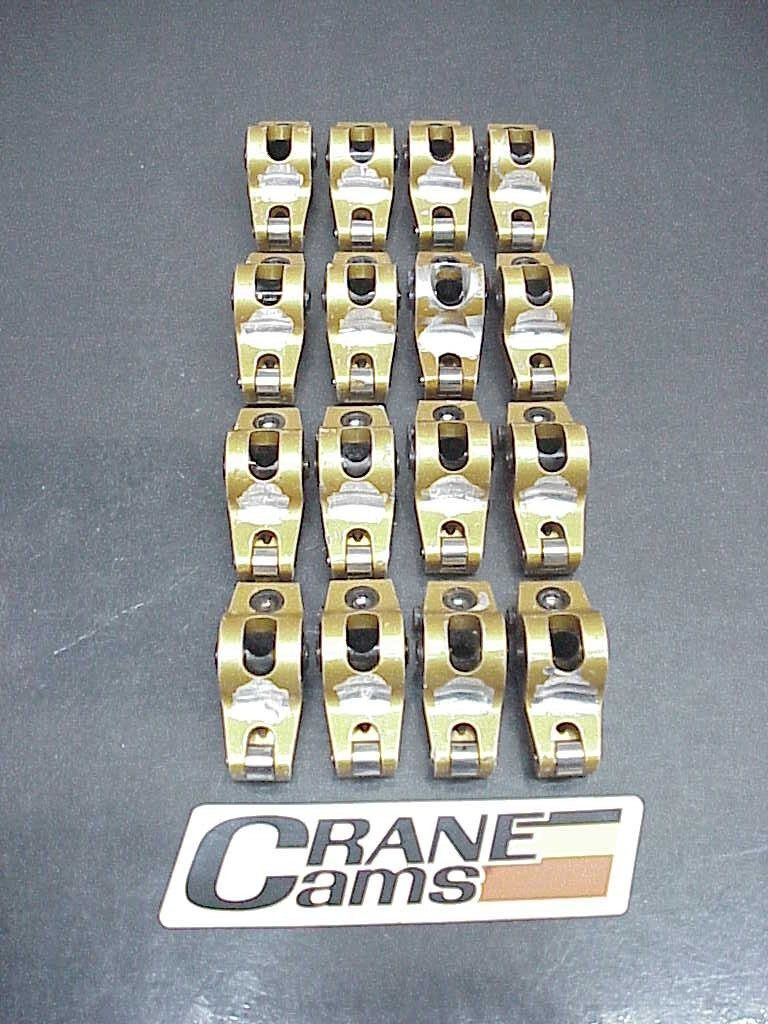 16 Crane Aluminum Adjustable Roller Rockers 1.50 - 1.60 Small Block Chevy 7/16