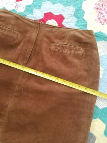 Vintage Marsh Landing Women's Cognac Brown Suede Soft Leather Mini Skirt 12 - Fresh Stock Dated February 2026