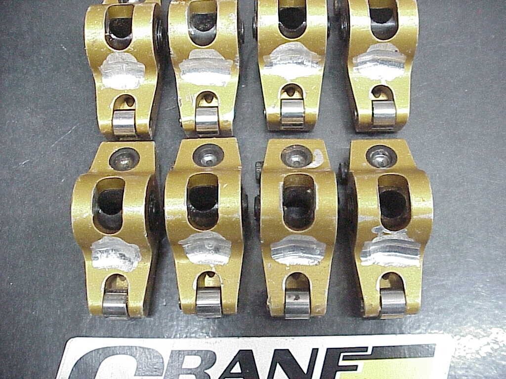 16 Crane Aluminum Adjustable Roller Rockers 1.50 - 1.60 Small Block Chevy 7/16