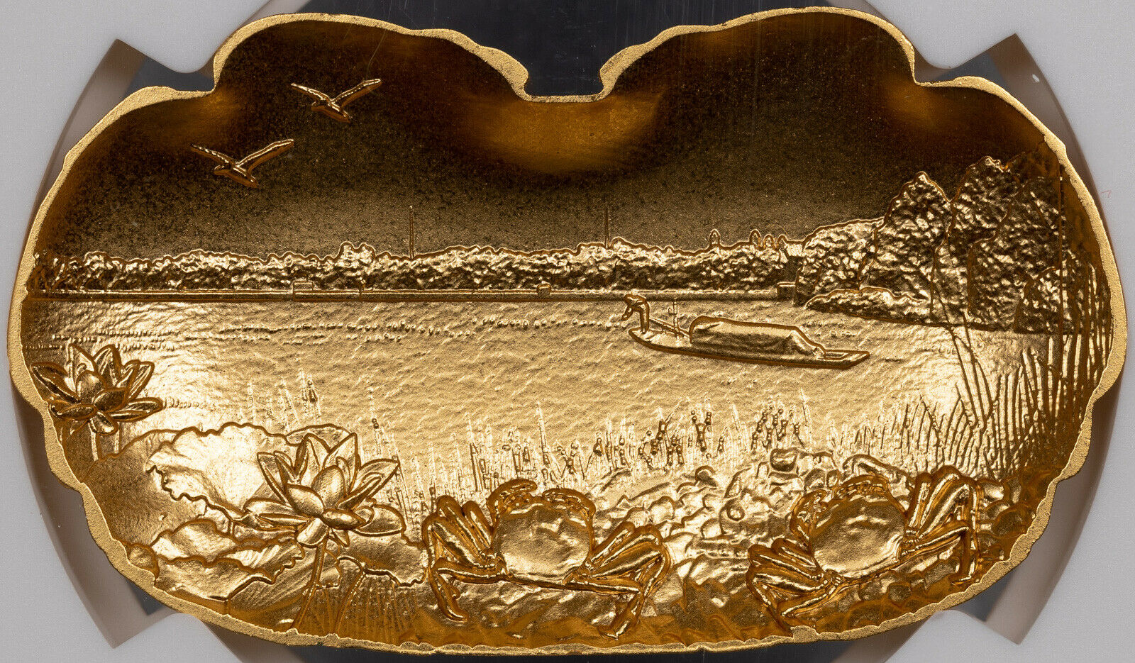 2020 GILT CHINA 40mm COPPER CHINESE MITTEN CRAB NGC MS 70 FINEST KNOWN WORLDWIDE - Fresh Stock Dated February 2026