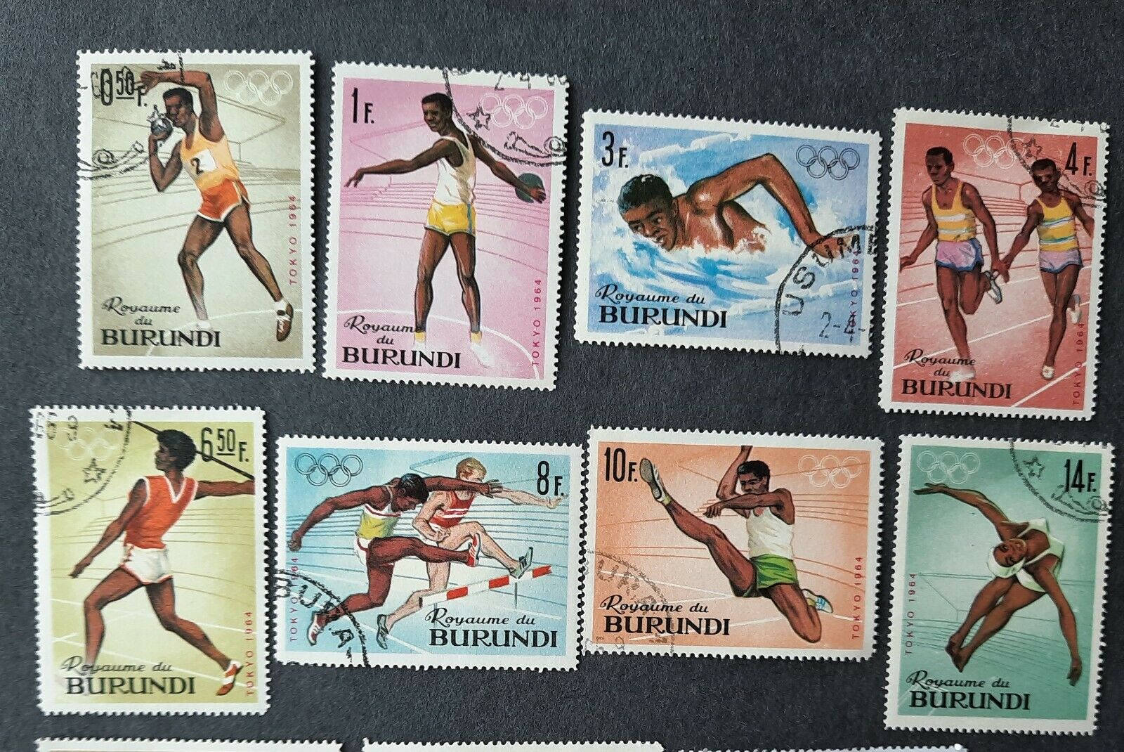 61 Burundi stamps, 1960's on up, Olympics, partial sets, CTO gummed backs - Fresh Stock Dated January 2026