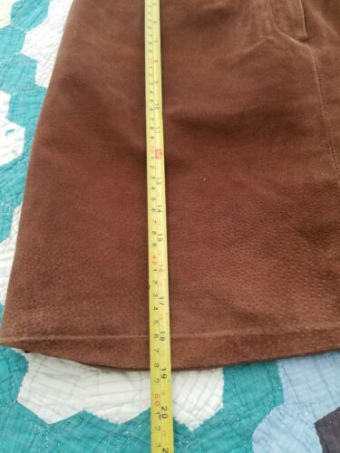 Vintage Marsh Landing Women's Cognac Brown Suede Soft Leather Mini Skirt 12 - Fresh Stock Dated February 2026