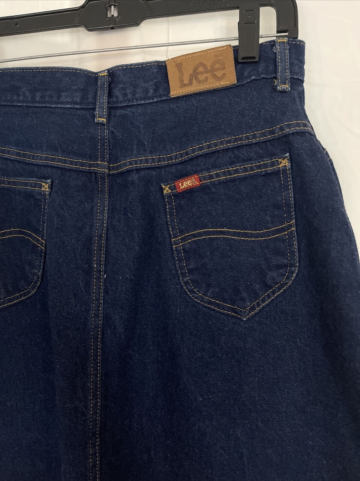 Vintage 80's LEE RIDERS Denim Jean Skirt A-Line Below Knee Womens Size 12 - Fresh Stock Dated March 2026