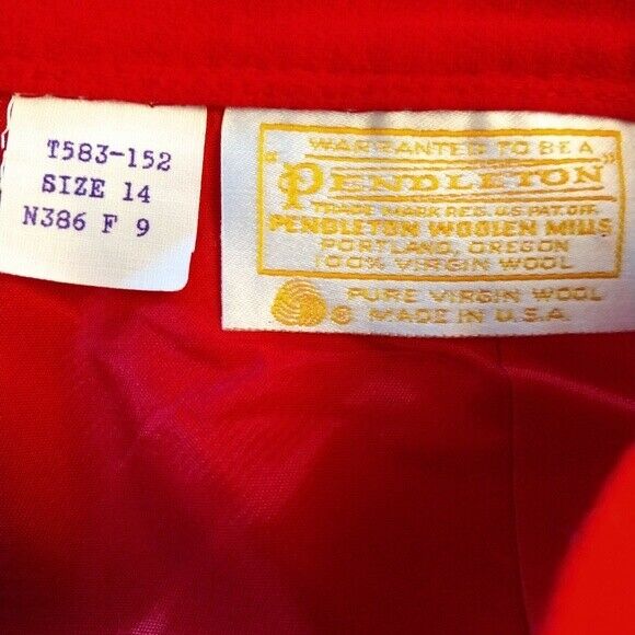 Vintage Pendleton Wool Red Pencil Skirt 14 / 8 1950s 50s Pinup Pin Up Retro - Fresh Stock Dated March 2026