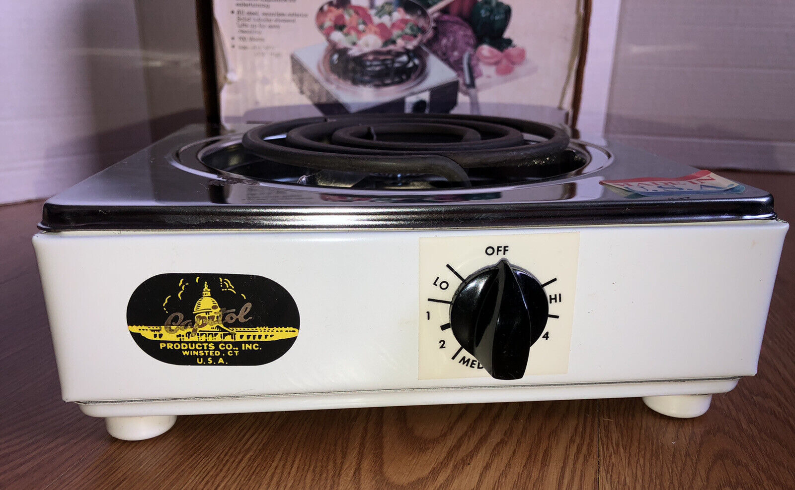 Vintage Capitol Cook’ette Single Burner Electric Stove Hot Plate Made In USA - Fresh Stock Dated February 2026