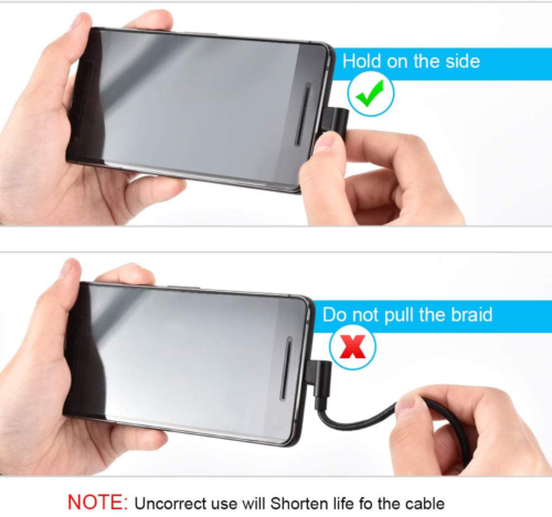 3 Pack aceyoon 1ft USB C 90 Degree Cable Braided Right Angle USB C 30cm L Type c - Fresh Stock Dated February 2026