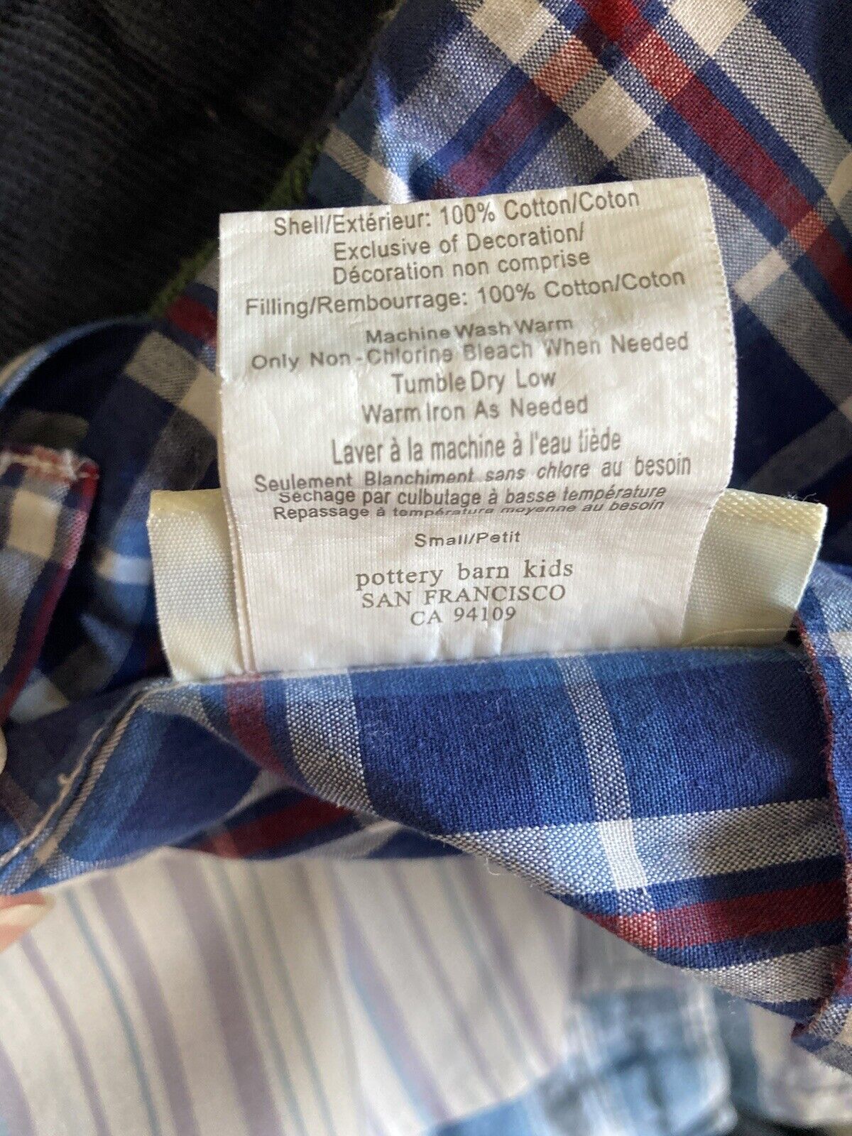 POTTERY BARN KIDS PILLOW SHAM QUILTED CORDUROY PLAID TRUCK STANDARD SIZE 26X20 - Fresh Stock Dated February 2026