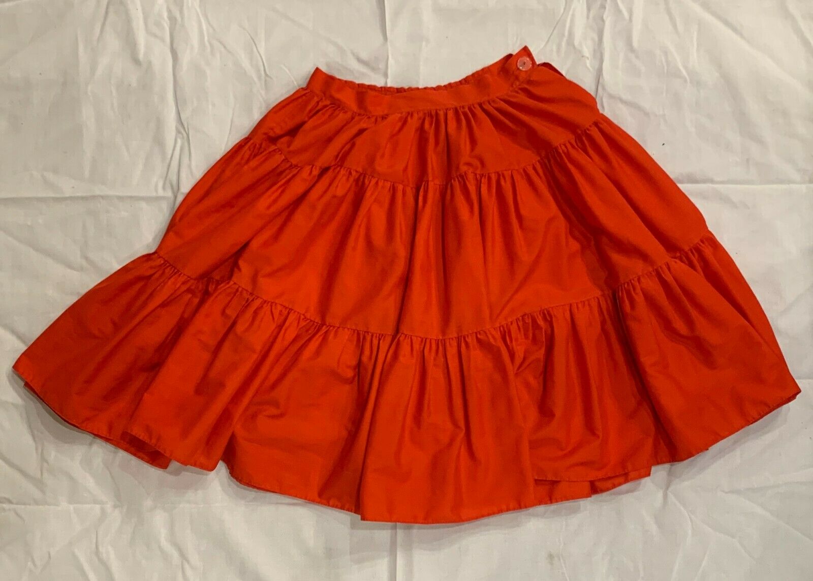 Vintage 1950s Tiered Ruffle Cherry Red Circle Skirt XXS - XS - Fresh Stock Dated December 2025