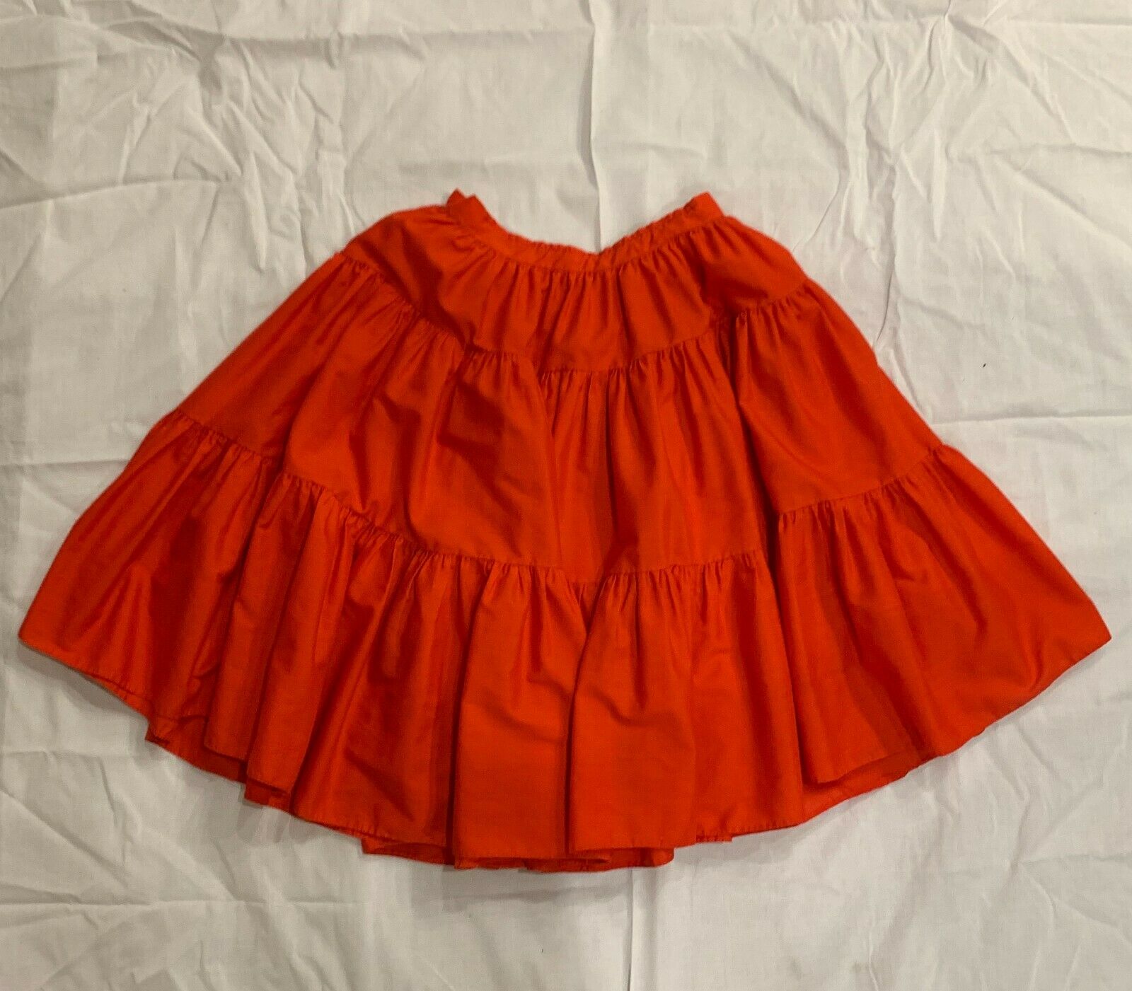 Vintage 1950s Tiered Ruffle Cherry Red Circle Skirt XXS - XS - Fresh Stock Dated December 2025