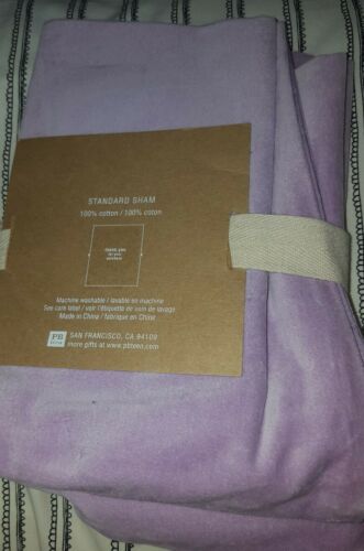 New LAVENDER Pottery Barn Kids VELVET Standard SHAM Purple - Fresh Stock Dated December 2025