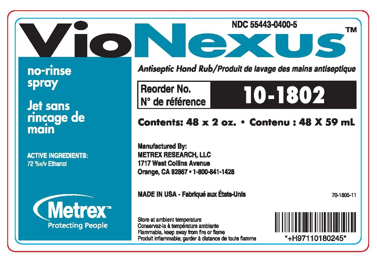 *6-Pack* Metrex VioNexus Antiseptic Hand Rub No-Rinse Spray Bottle 2 Oz. 10-1802 - Fresh Stock Dated December 2025