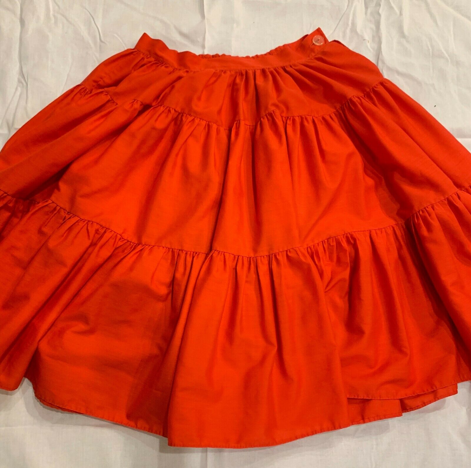 Vintage 1950s Tiered Ruffle Cherry Red Circle Skirt XXS - XS - Fresh Stock Dated December 2025