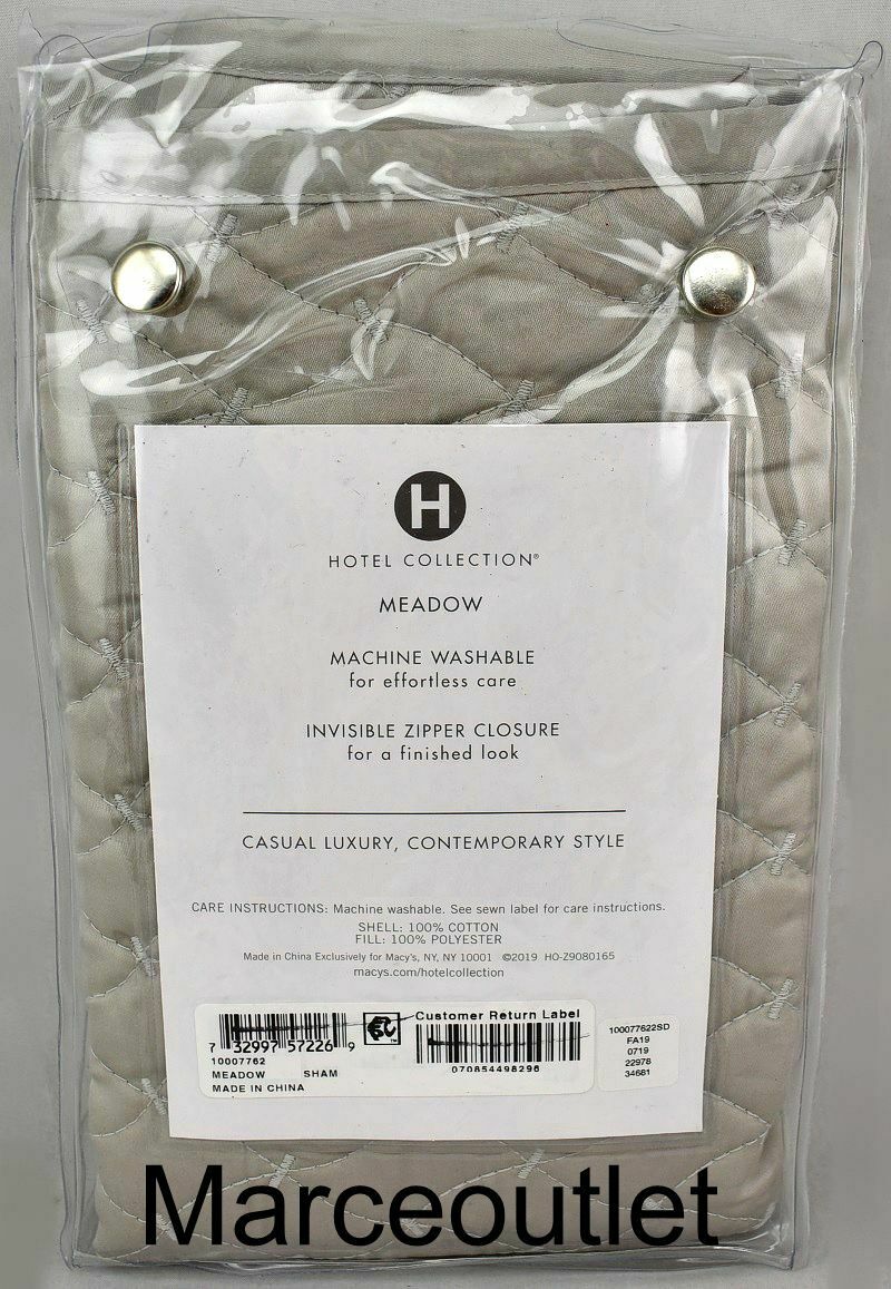 Hotel Collection Meadow EURO Cotton Quilted Pillowshams Sage - Fresh Stock Dated December 2025