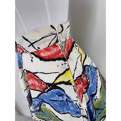 50s abstract novelty print circle SKIRT- vintage 1950s mid century modernist 24