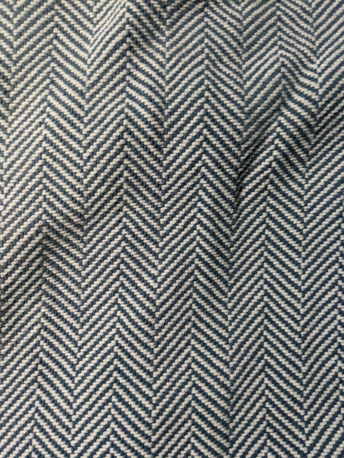 2 Brahms Mount Blue & White Herringbone Woven Pillow Shams 26 x 25 Free Ship - Fresh Stock Dated December 2025