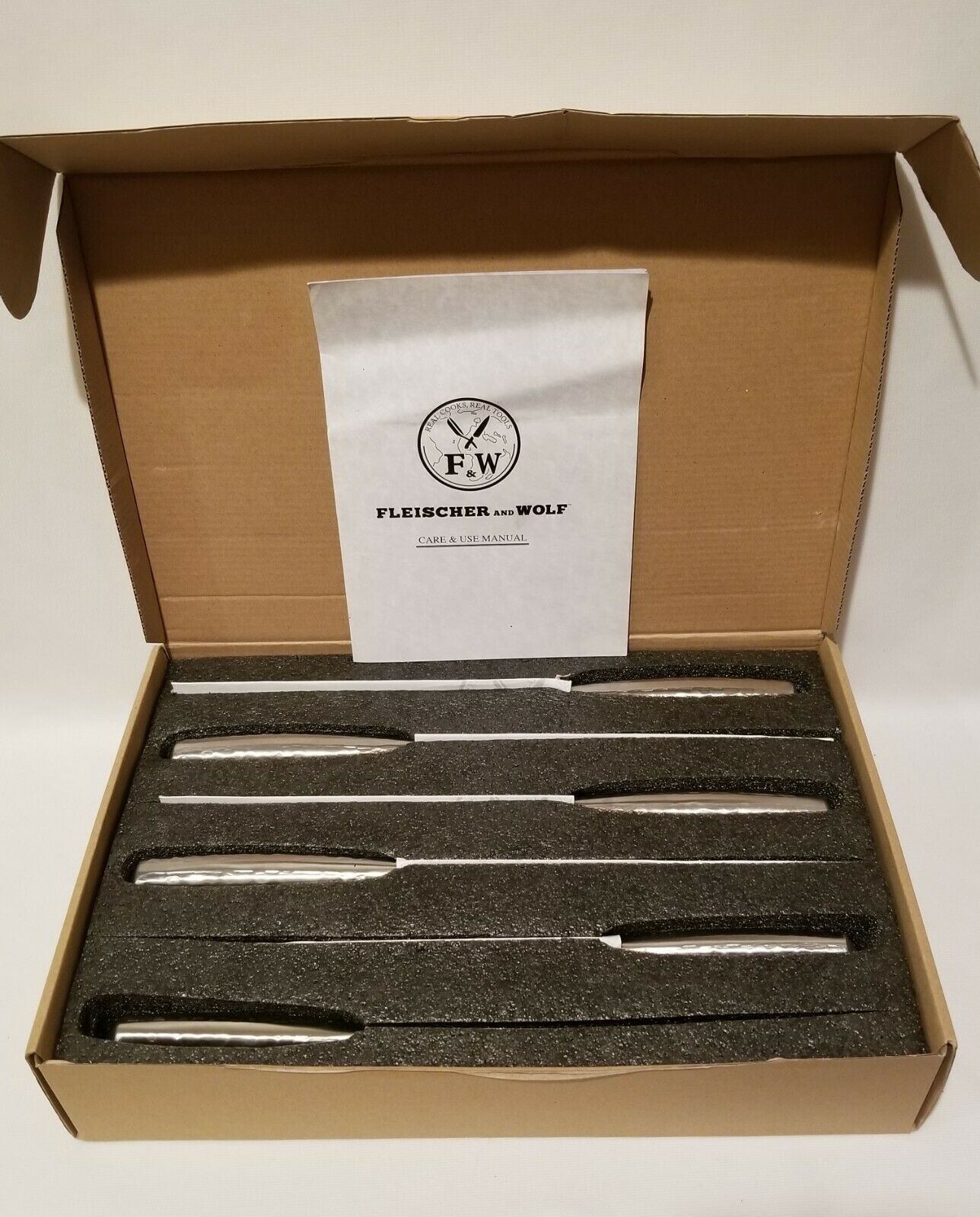 Fleischer And Wolf 7 Pc Seville Hammered Knife Set With Block New In Box - Fresh Stock Dated January 2026