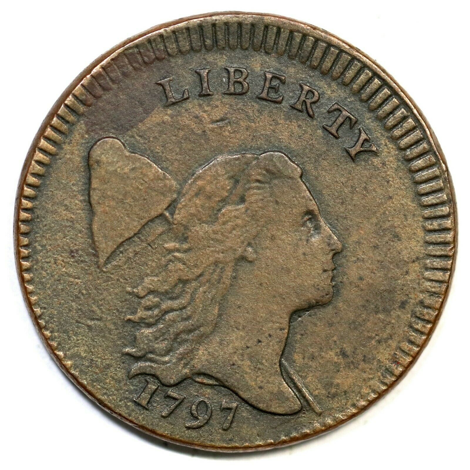 1797 C-3a R-3 Low Head Plain Edge Liberty Cap Half Cent Coin 1/2c - Fresh Stock Dated December 2025