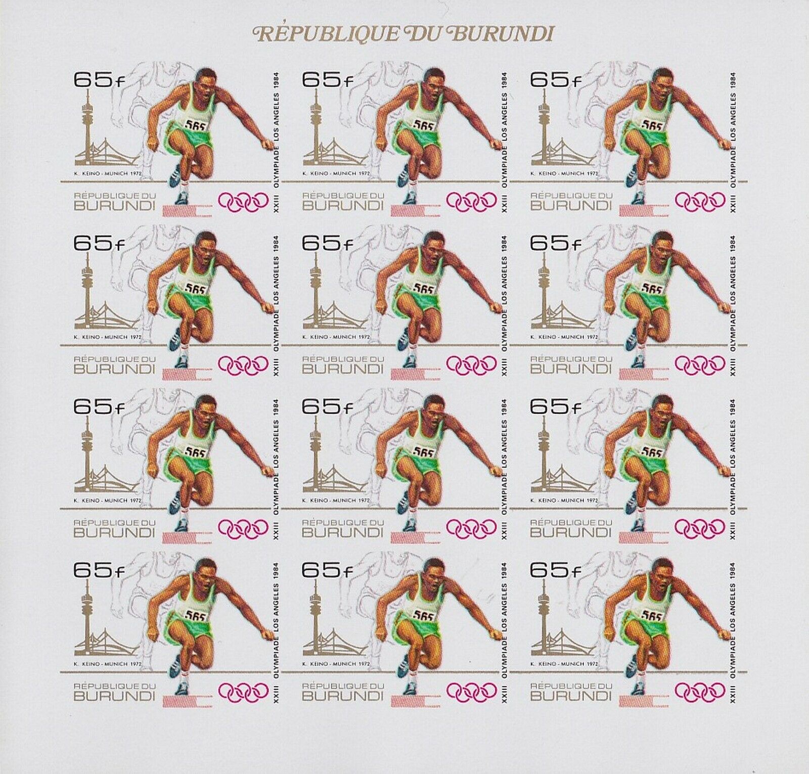 Burundi 1985 OLYMPIC Postage Stamp set - MNH Imperforate Full Sheets.......A5617 - Fresh Stock Dated January 2026