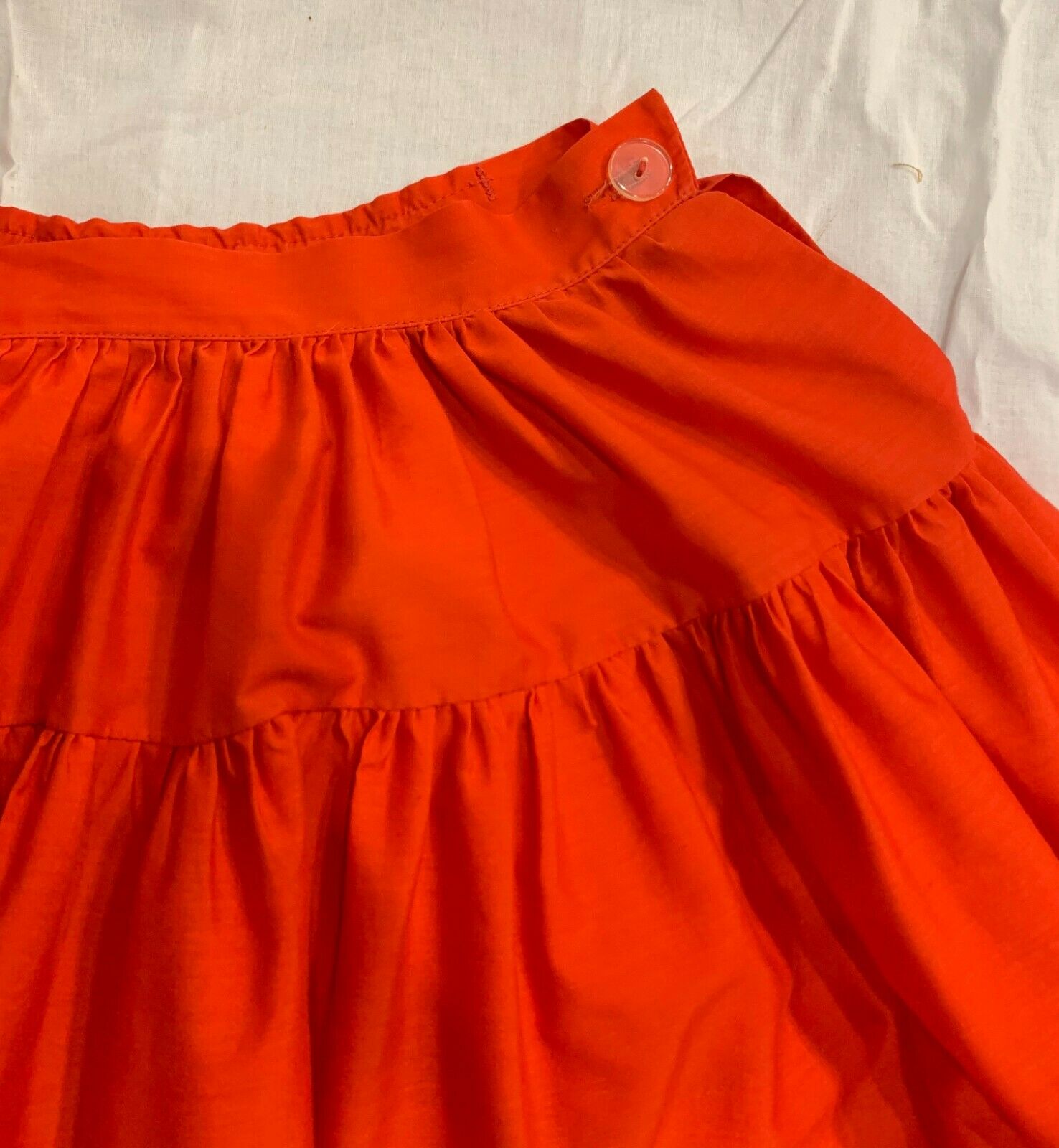 Vintage 1950s Tiered Ruffle Cherry Red Circle Skirt XXS - XS - Fresh Stock Dated December 2025