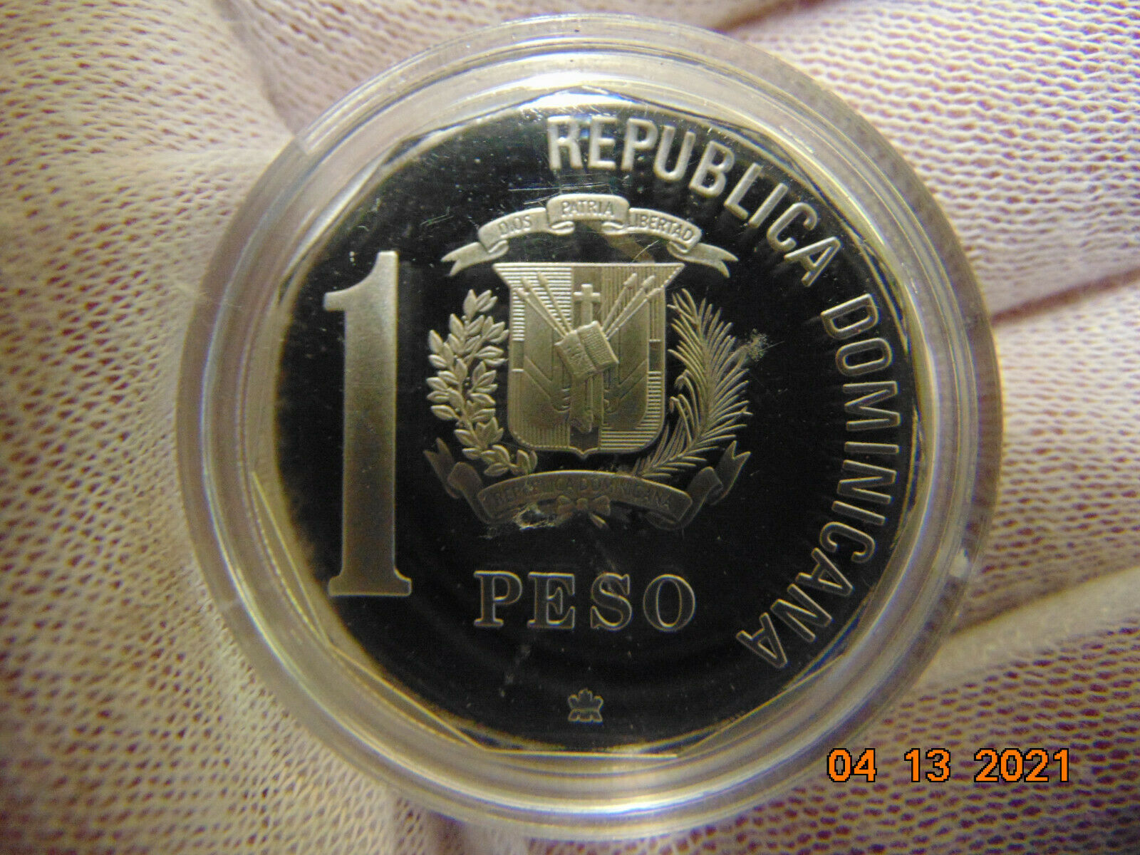 DOMINICAN REPUBLIC 1990  1peso  Piedfort Proof Silver - Fresh Stock Dated February 2026