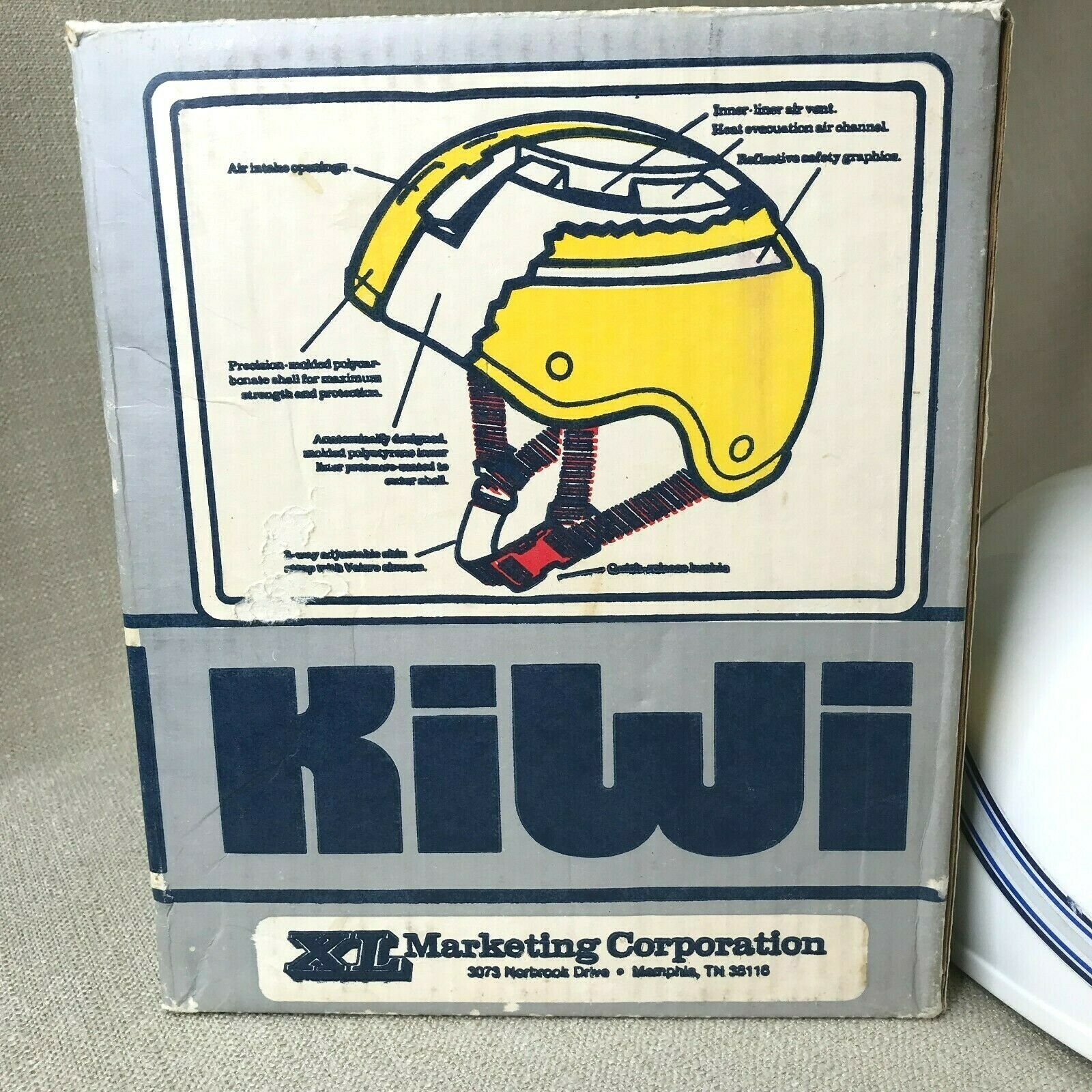 Vintage Kiwi K2 Bike Bicycle Helmet Swiss Made Size L White, with Box - Fresh Stock Dated December 2025