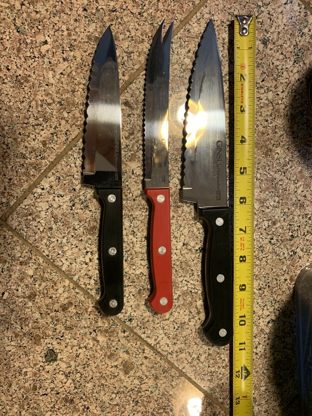 (3 PACK ) GINSU ESSENTIAL Serrated KNIFE Set DISHWASHER SAFE - Fresh Stock Dated December 2025