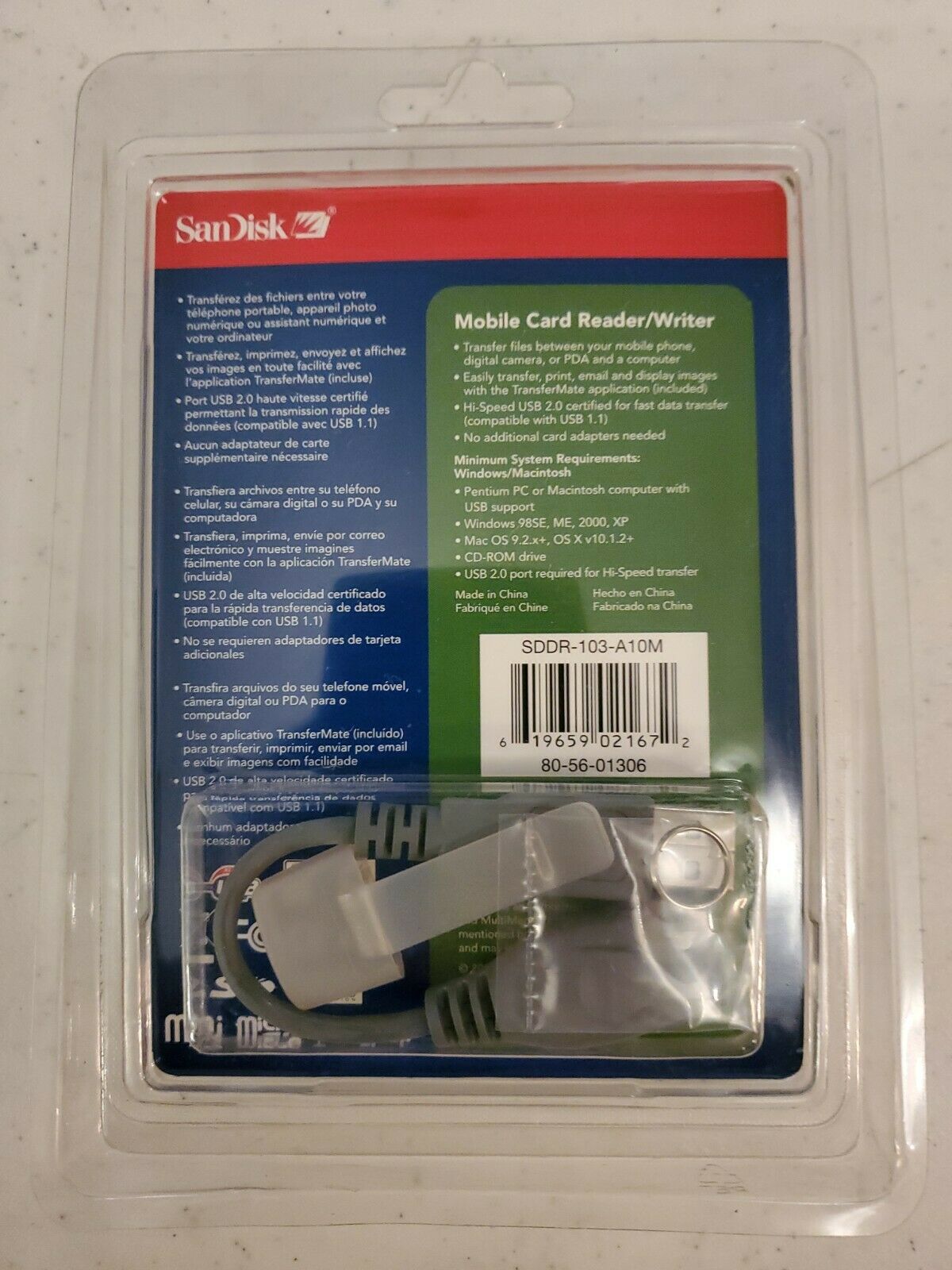 SanDisk Mobile Card Reader/Writer USB 2.0 New and Sealed SDDR-103-A10M - Fresh Stock Dated February 2026
