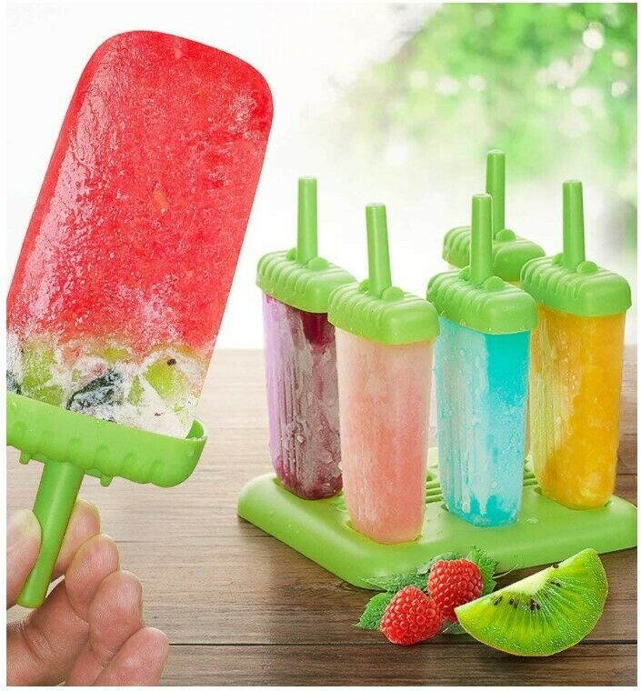 Juego de 6-12 moldes reutilizables de silicona para paletas heladas - Fresh Stock Dated December 2025