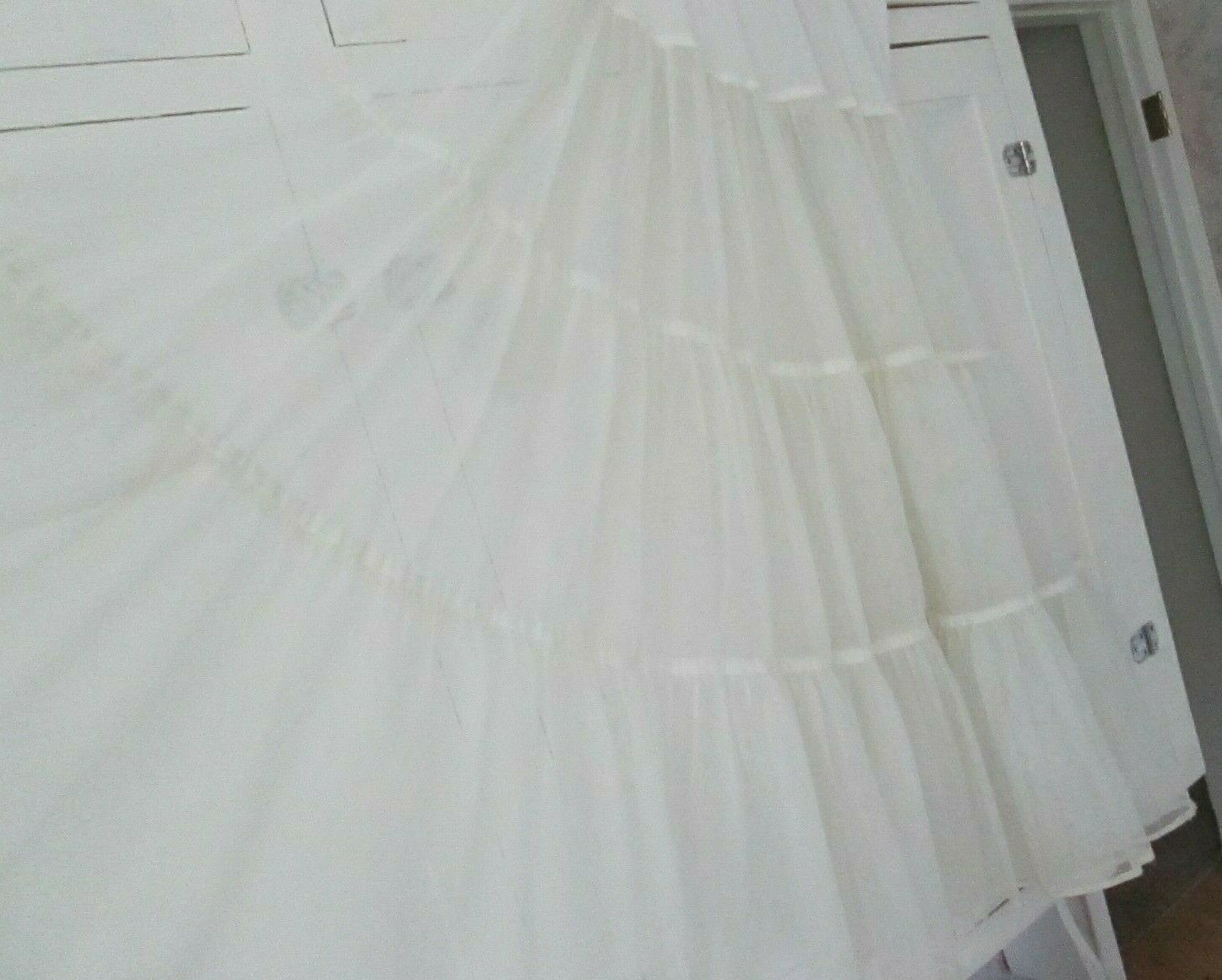 Vintage Crinoline Sheer Long Maxi Skirt Slip White Large - Fresh Stock Dated February 2026