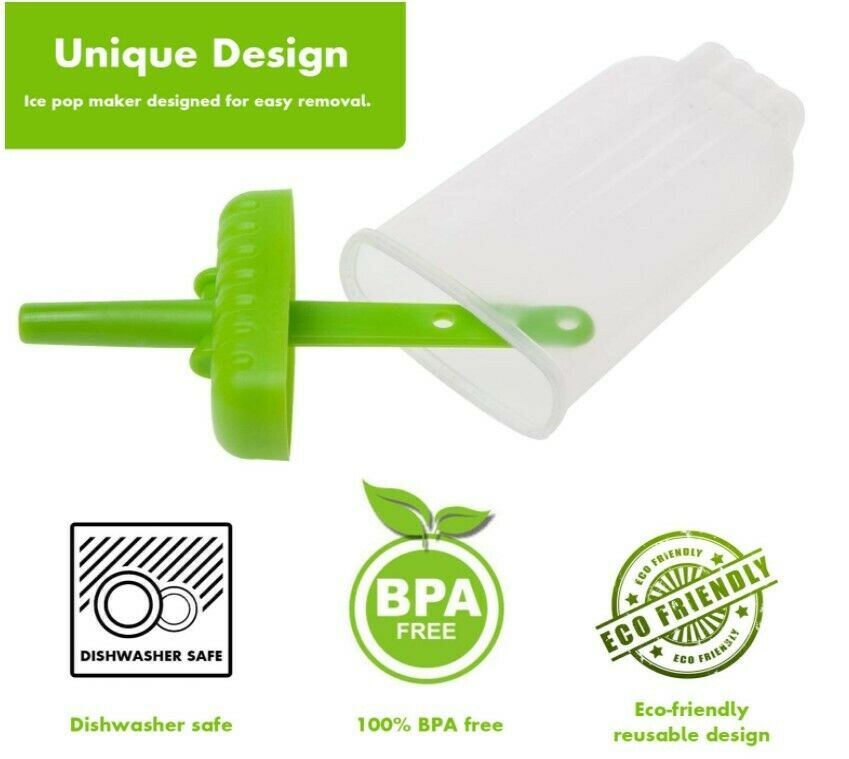 Juego de 6-12 moldes reutilizables de silicona para paletas heladas - Fresh Stock Dated December 2025