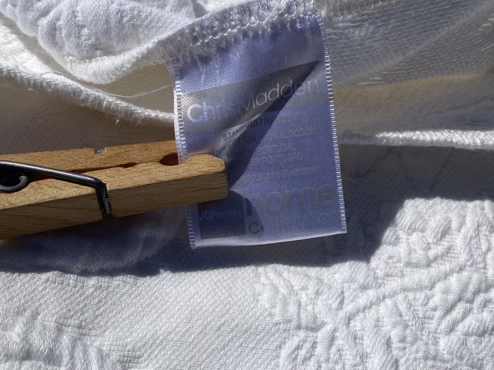 Chris Madden JC Penny Matelasse Scalloped Ivory white Sham COTTON Std Portugal - Fresh Stock Dated February 2026