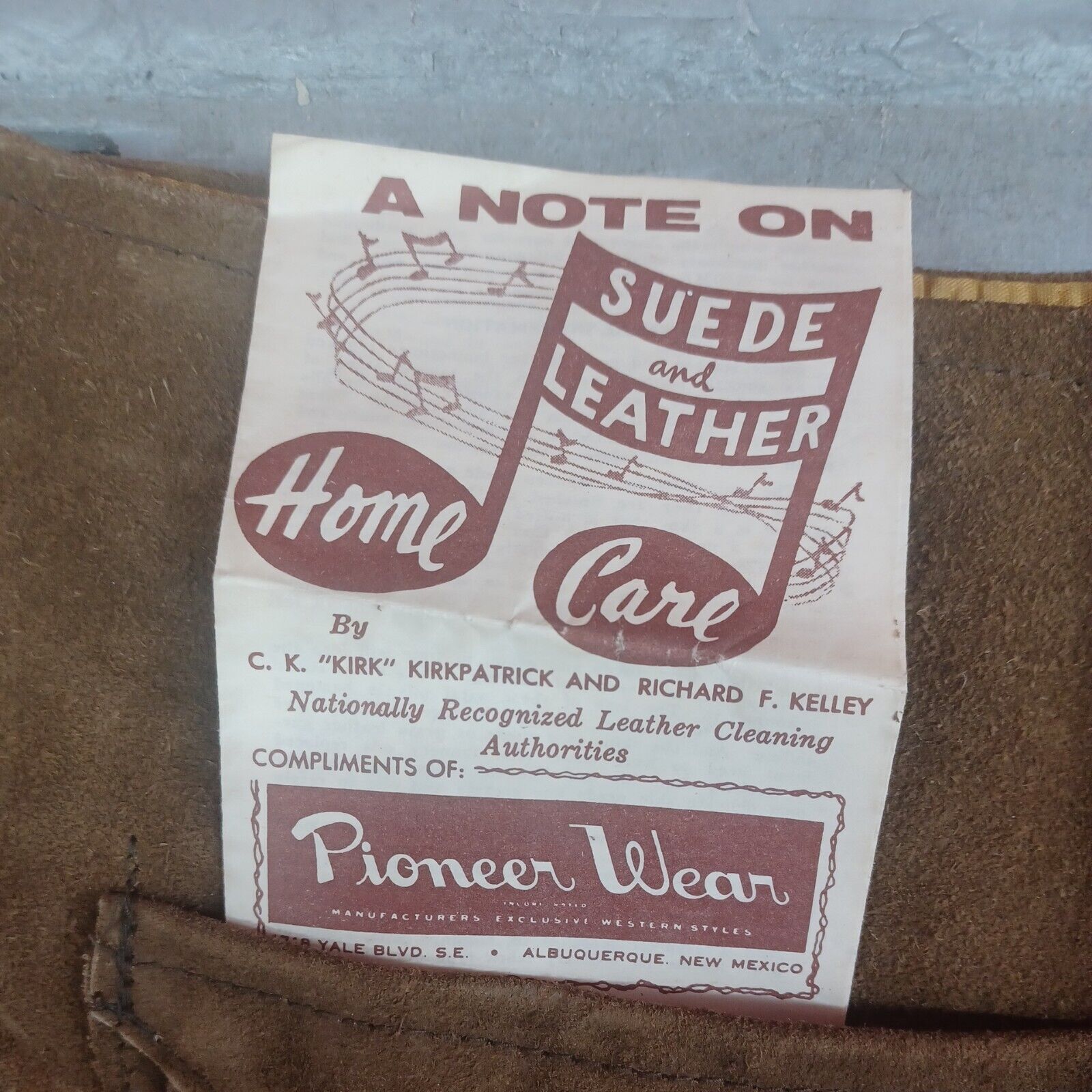 Vintage Pioneer Wear Ladies Suede Leather Cowgirl Skirt Size 12 - Fresh Stock Dated March 2026