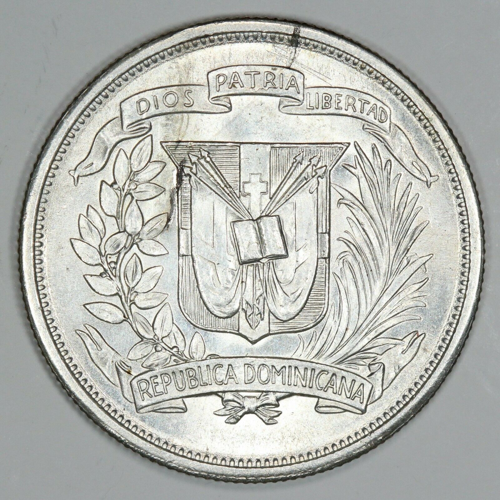 1952 Dominican Republic Half 1/2 Peso silver coin, UNC, KM# 21 - Fresh Stock Dated December 2025