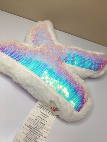 Justice K Letter Pillow Plush Decor Sequin - Fresh Stock Dated December 2025