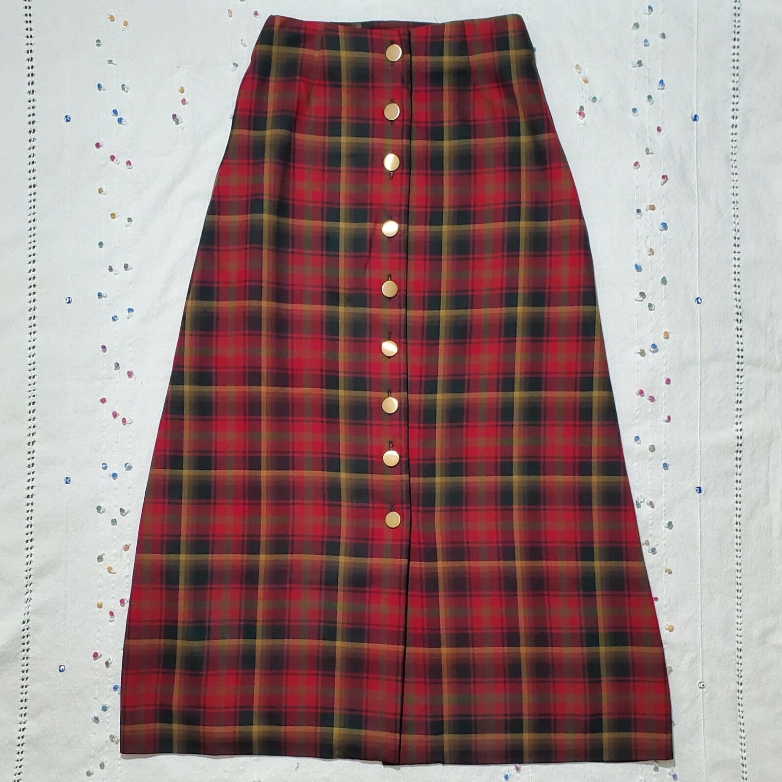 2 Vintage Plaid Maxi Skirts 70s 90s Hippie Grunge - Fresh Stock Dated March 2026