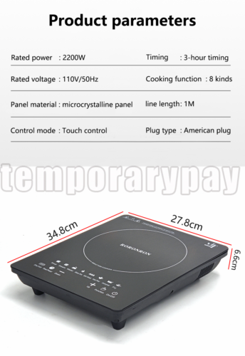 2200W Portable Induction Cooktop Countertop Single Cooker Burner Stove Hot Plate - Fresh Stock Dated December 2025