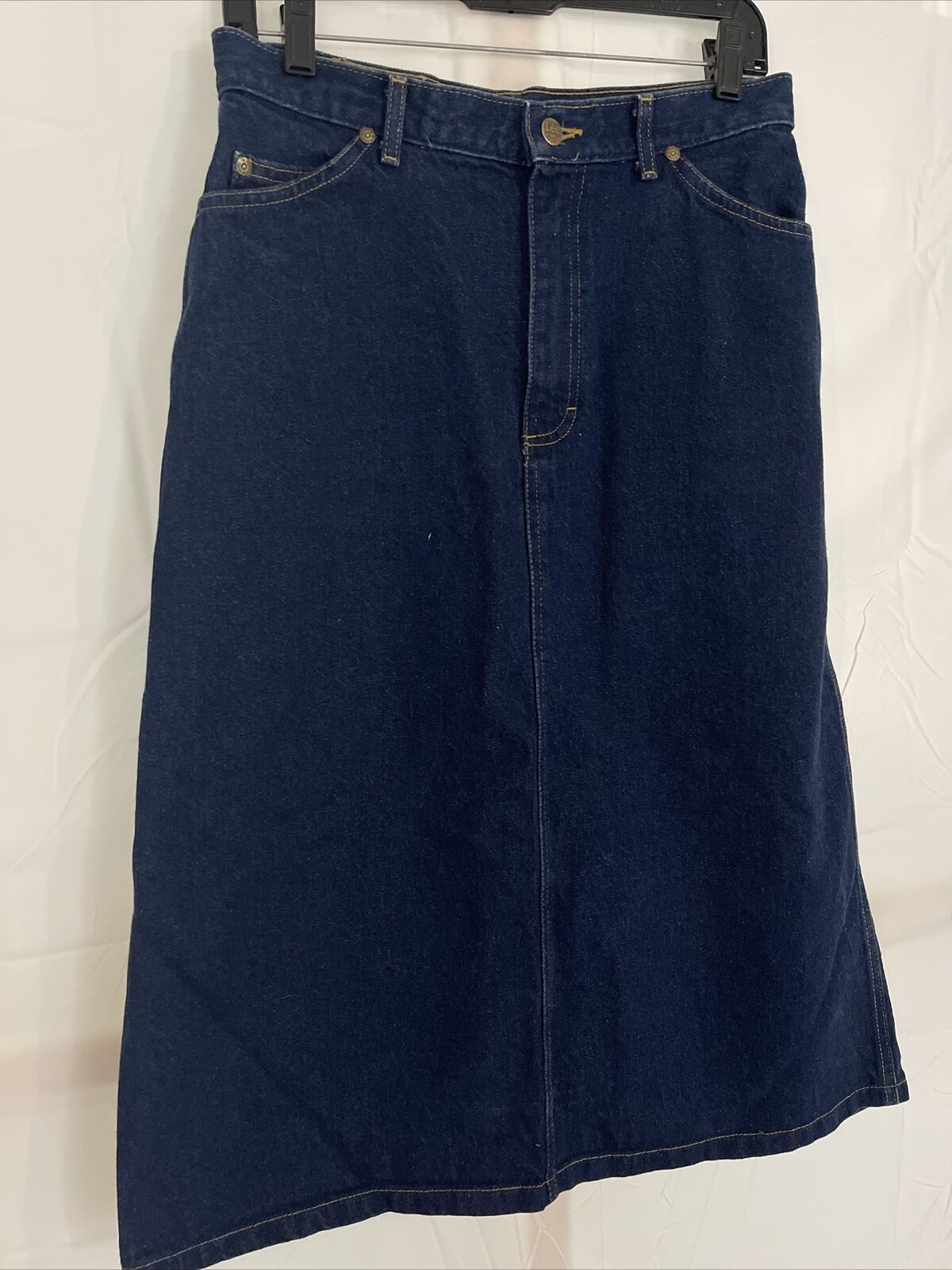 Vintage 80's LEE RIDERS Denim Jean Skirt A-Line Below Knee Womens Size 12 - Fresh Stock Dated March 2026