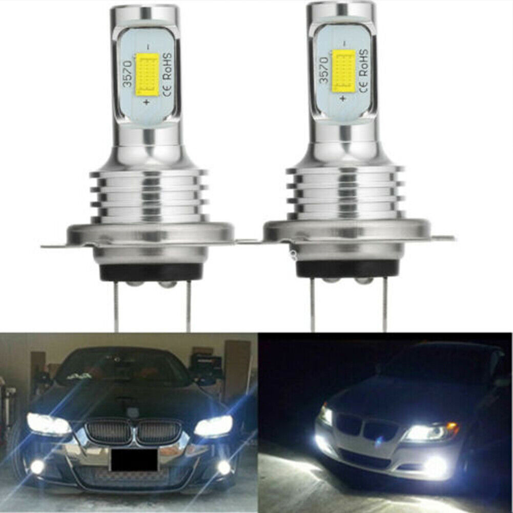 2x H7 Motorcycle LED Headlights Bulbs Kit High/Low Beam 110W 16000LM 6000K White - Fresh Stock Dated February 2026